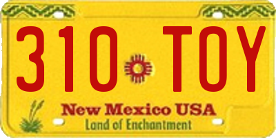 NM license plate 310TOY
