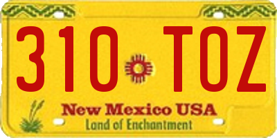 NM license plate 310TOZ