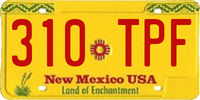 NM license plate 310TPF
