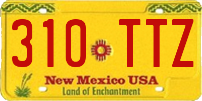 NM license plate 310TTZ