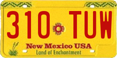 NM license plate 310TUW