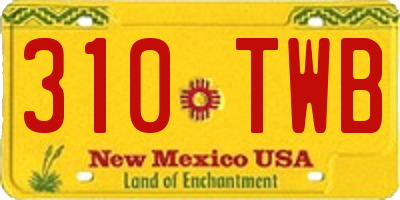 NM license plate 310TWB