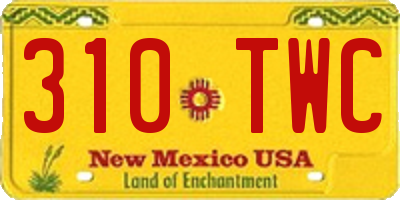 NM license plate 310TWC