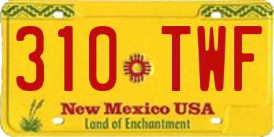 NM license plate 310TWF