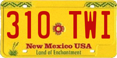 NM license plate 310TWI