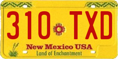 NM license plate 310TXD