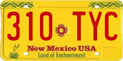 NM license plate 310TYC