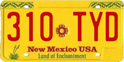 NM license plate 310TYD