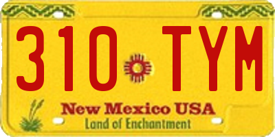 NM license plate 310TYM