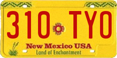 NM license plate 310TYO