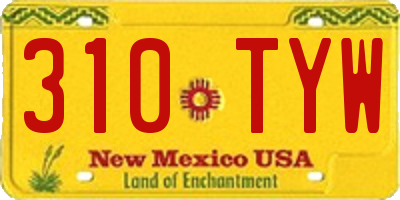 NM license plate 310TYW