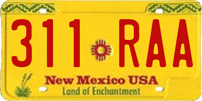 NM license plate 311RAA