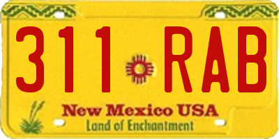 NM license plate 311RAB