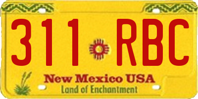 NM license plate 311RBC