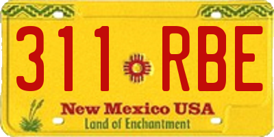 NM license plate 311RBE