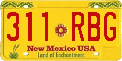 NM license plate 311RBG