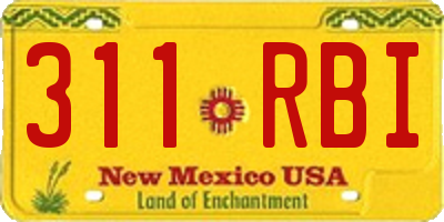 NM license plate 311RBI