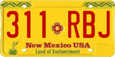 NM license plate 311RBJ