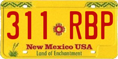 NM license plate 311RBP