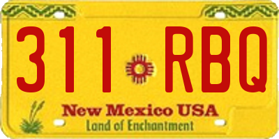 NM license plate 311RBQ