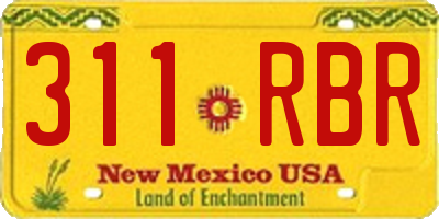 NM license plate 311RBR
