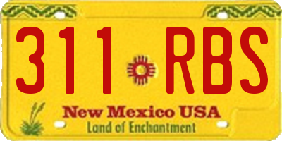 NM license plate 311RBS