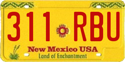 NM license plate 311RBU