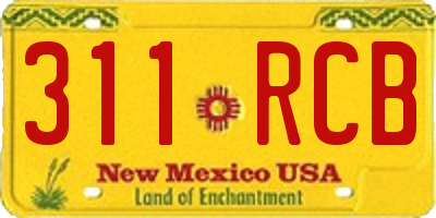 NM license plate 311RCB