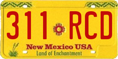 NM license plate 311RCD