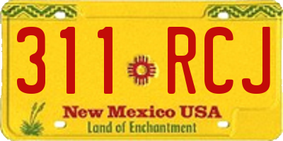 NM license plate 311RCJ