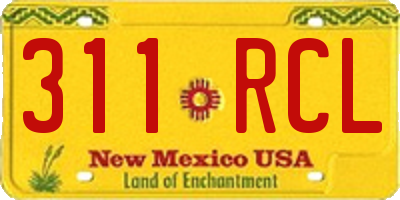 NM license plate 311RCL
