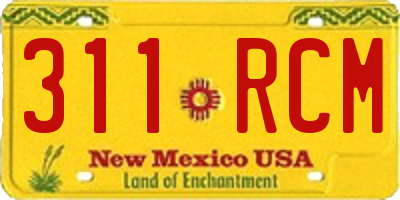 NM license plate 311RCM