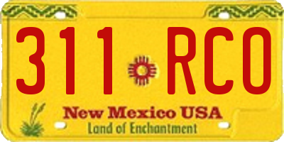 NM license plate 311RCO