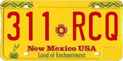 NM license plate 311RCQ