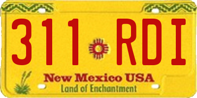 NM license plate 311RDI