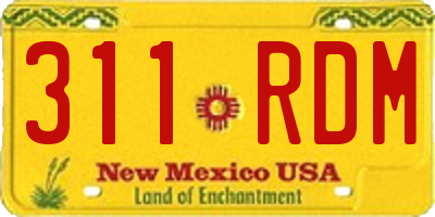 NM license plate 311RDM