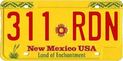 NM license plate 311RDN