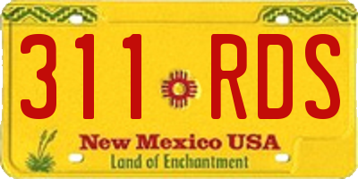 NM license plate 311RDS