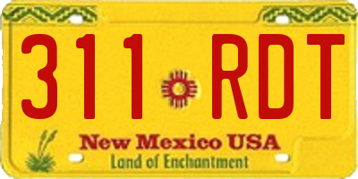 NM license plate 311RDT