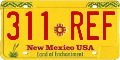 NM license plate 311REF