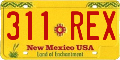 NM license plate 311REX