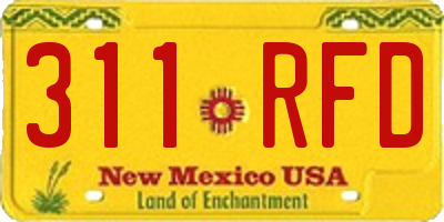 NM license plate 311RFD