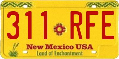 NM license plate 311RFE