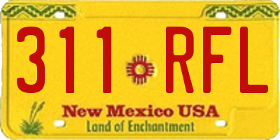 NM license plate 311RFL