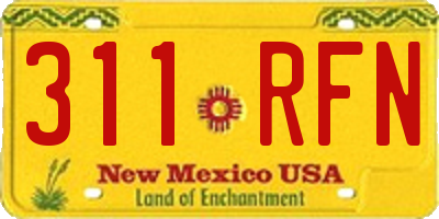 NM license plate 311RFN