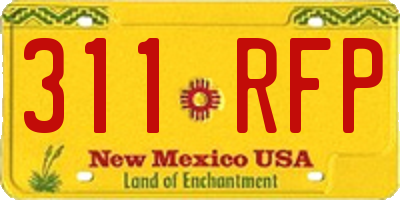 NM license plate 311RFP