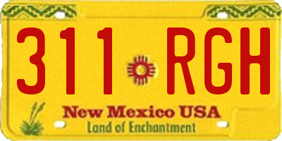 NM license plate 311RGH