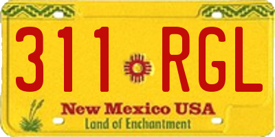 NM license plate 311RGL