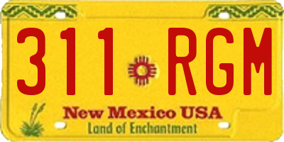 NM license plate 311RGM