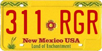 NM license plate 311RGR